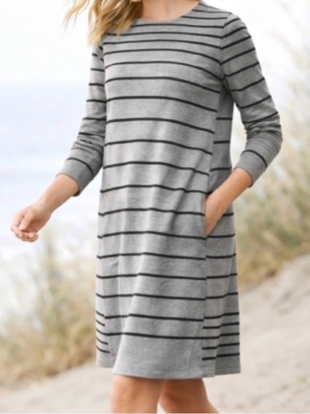 J Jill Striped Grey Long-Sleeve Shift Dress PM
Would also make a great Tunic PM
